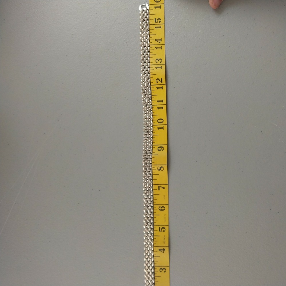 Interlocking Necklace Bib Silver Four Rows Vintag… - image 5